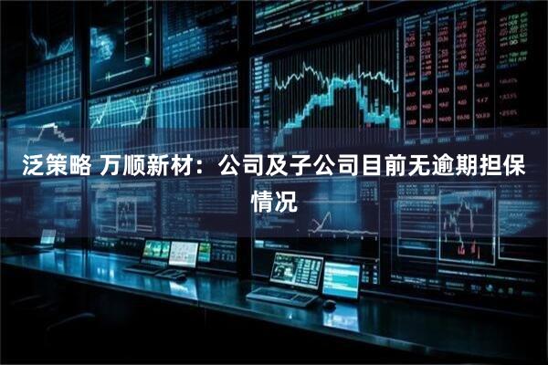 泛策略 万顺新材：公司及子公司目前无逾期担保情况