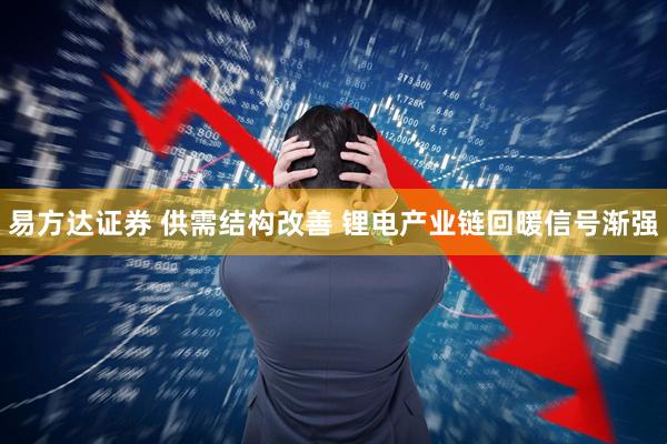 易方达证券 供需结构改善 锂电产业链回暖信号渐强
